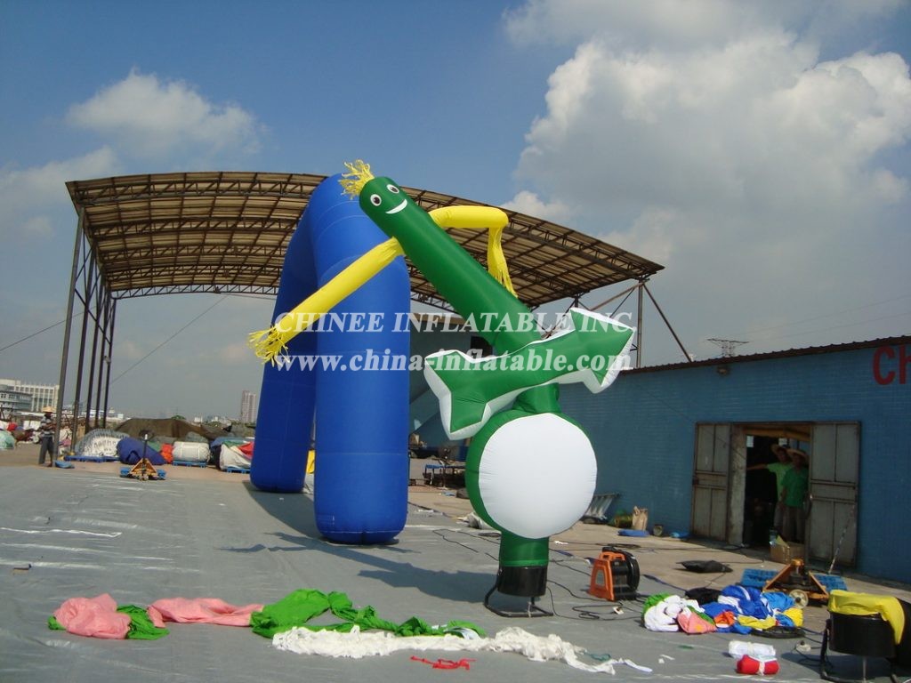 D2-52 Air Dancer Inflatable Green Tube Man For Advertising