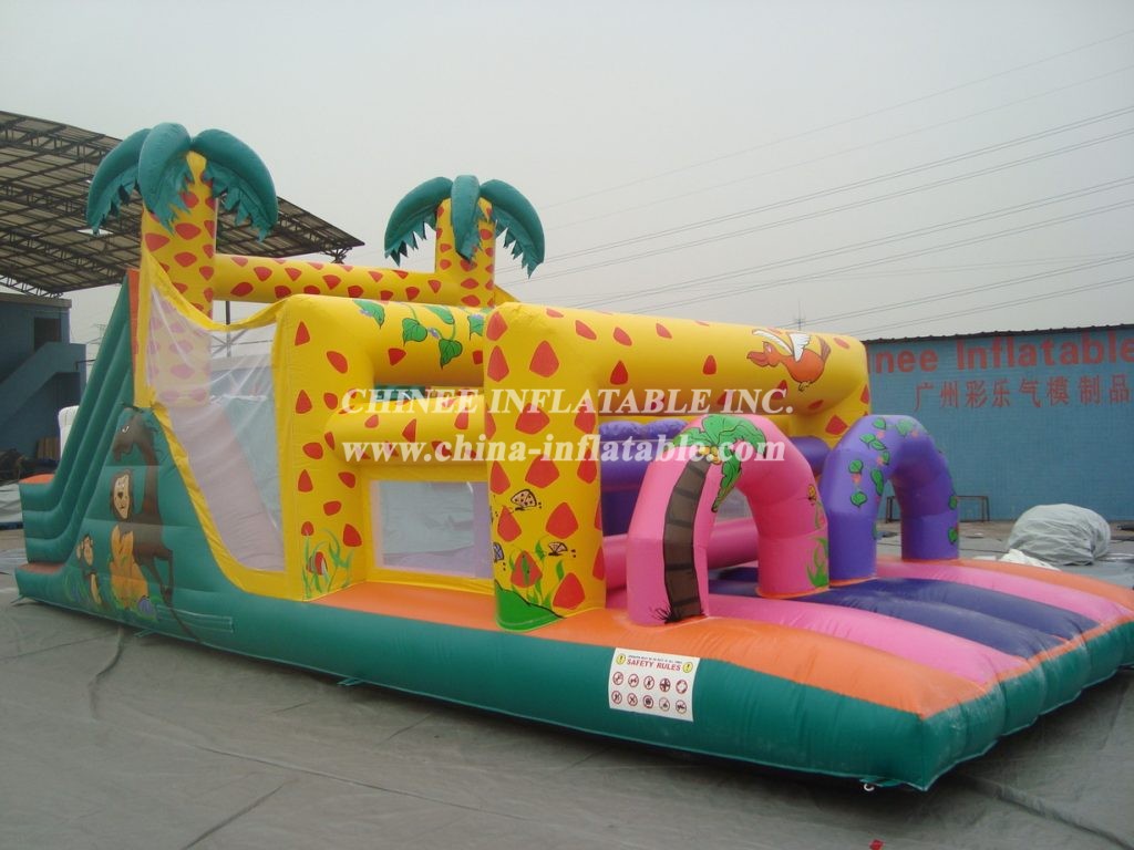 T7-496 Jungle Theme Inflatable Obstacles Courses