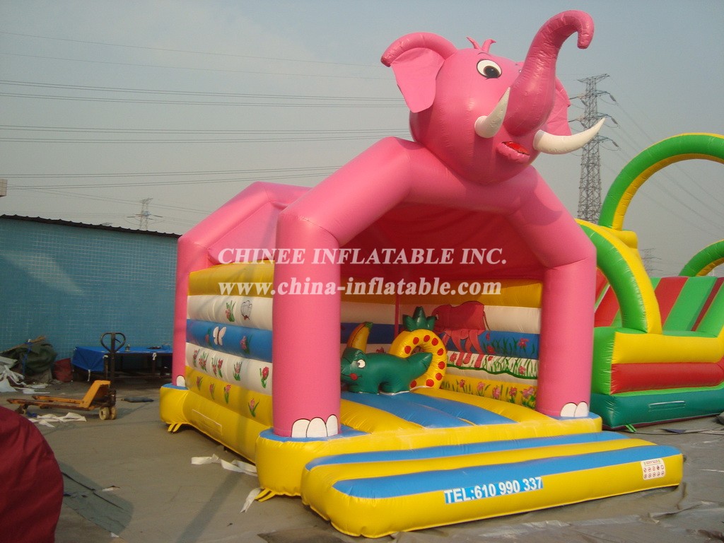 T2-2532 Pink Elephant Inflatable Bouncer