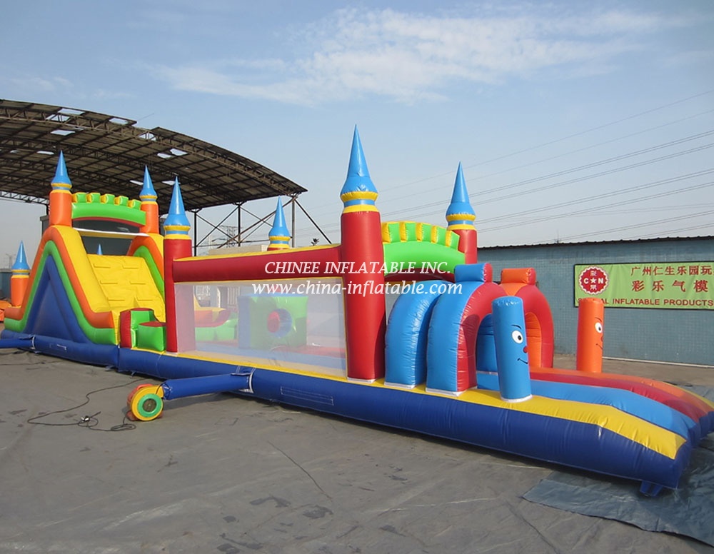 T7-272 Castle Obctacle Course Bouncer Jumping Sport Game