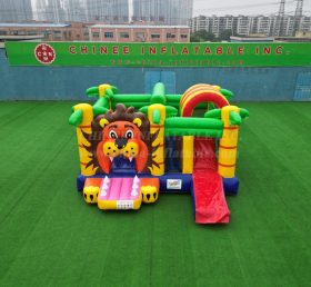 T2-3480 Lion Theme Bouncy Castle With Sl...