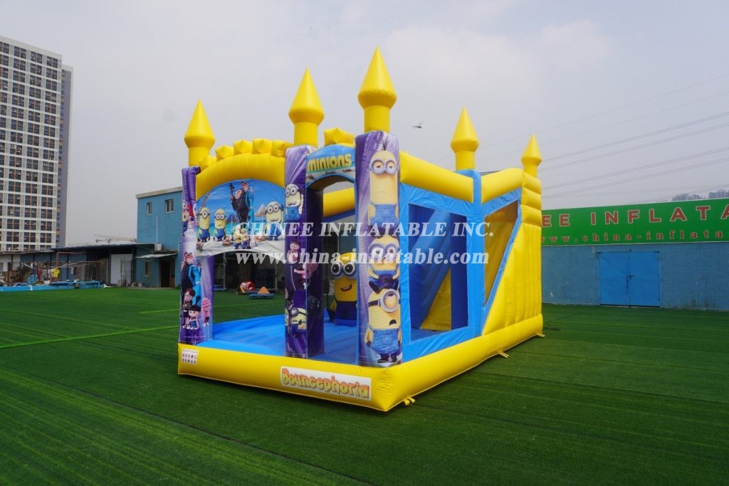 T5-1002C Minions Bouncy Castle Combo Slide Outdoor Kids Jumping Castle