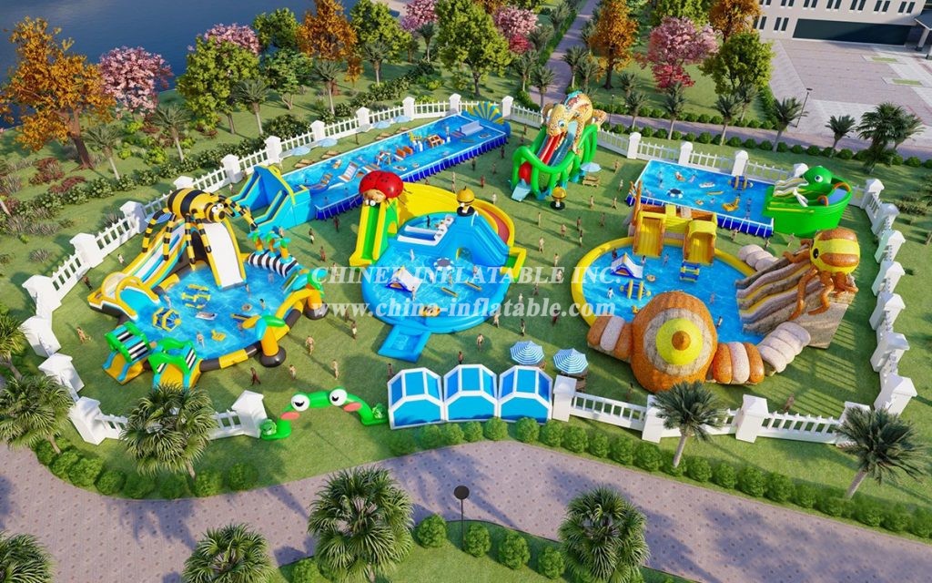 IS11-4012 Giant Inflatable Zone Blow Up Amusement Park Outdoor Playground