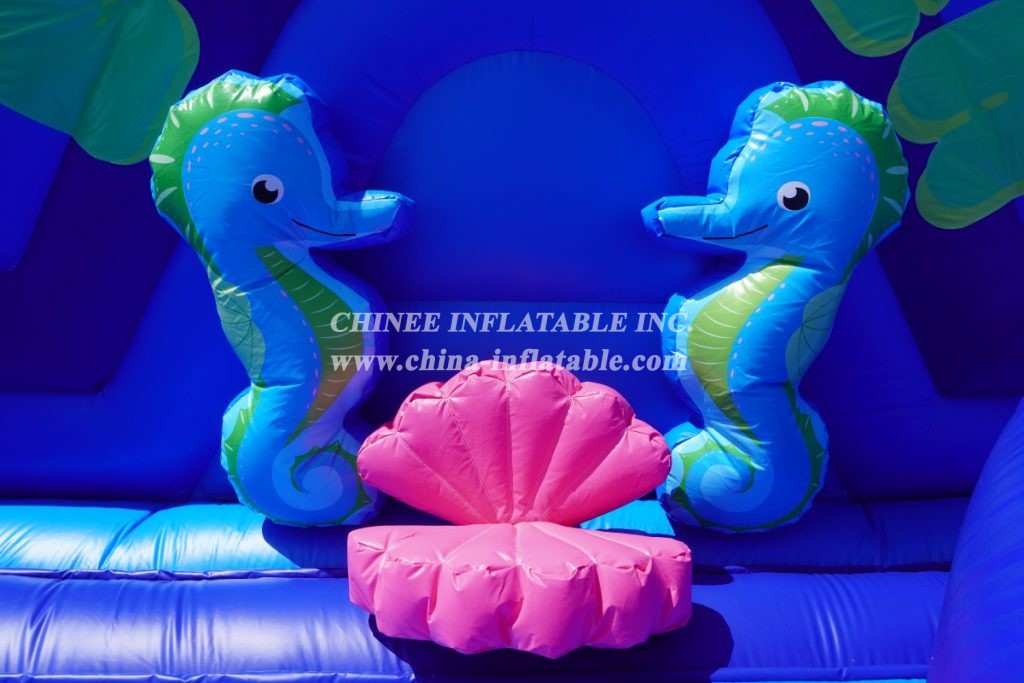 GF2-067 Undersea World Inflatable Park With Slide Shark Obstacle Courses Octopus Interactive Game