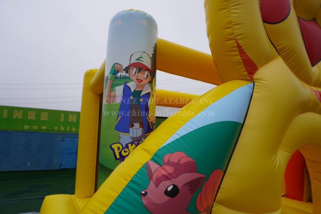 T2-4444 Pokémon Pikachu Bouncy Castle With Slide