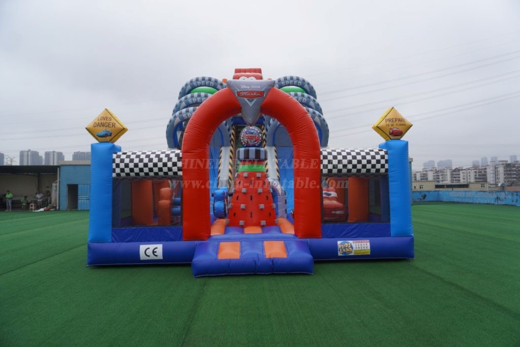 T8-4525 Cars Inflatable Dry Slide