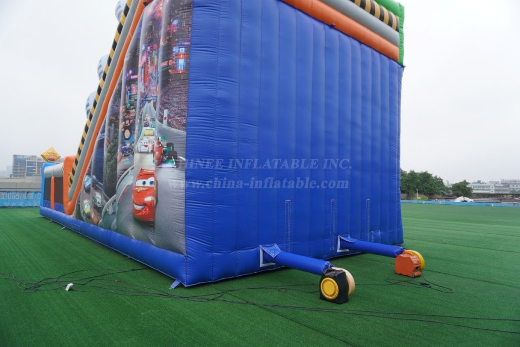 T8-4525 Cars Inflatable Dry Slide