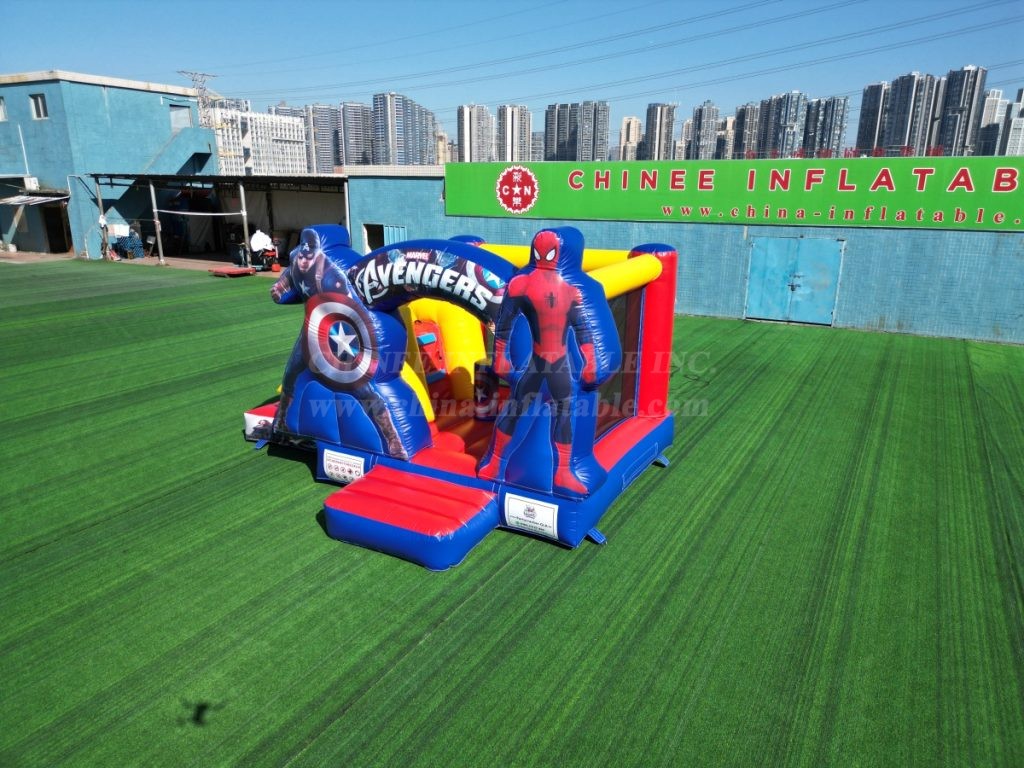 T2-4396B Avengers Inflatable Bounce House with Slide