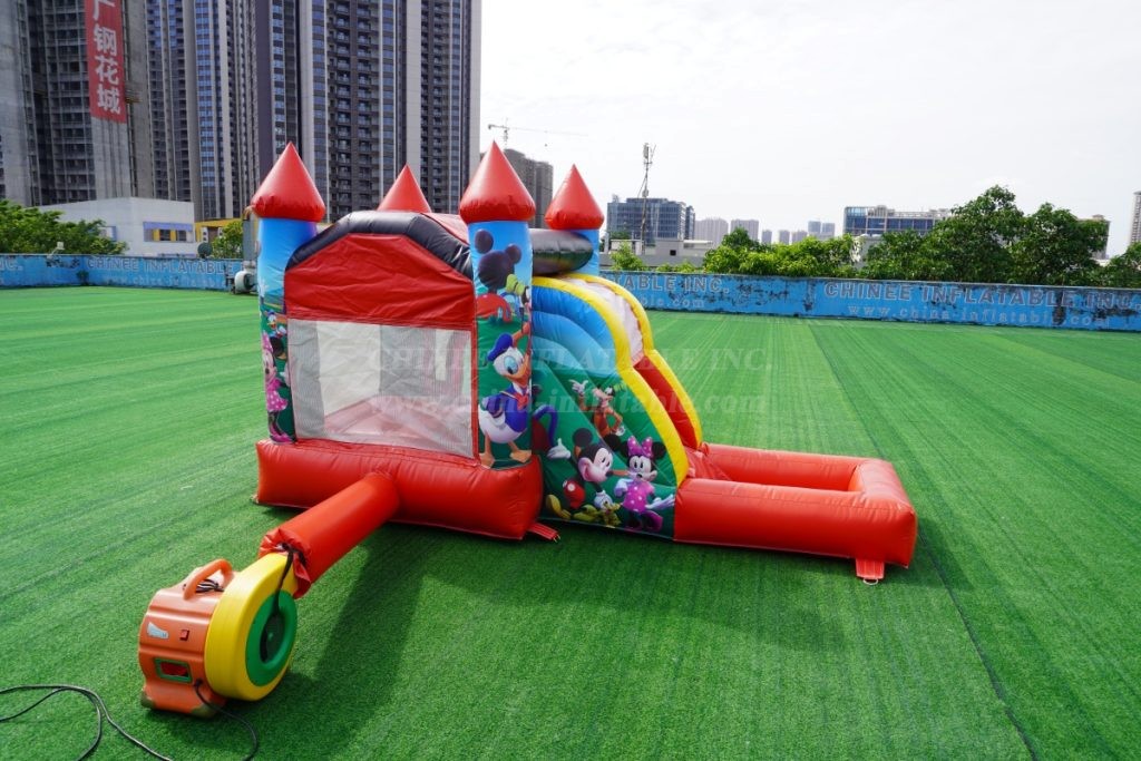 T2-4268F Disney themed mini inflatable castle & slide & pool