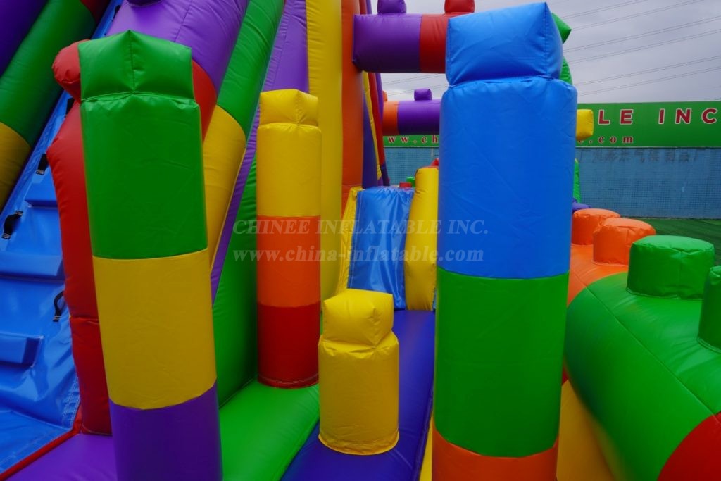 T2-4960A Inflatable LEGO Block Slide with Play Area